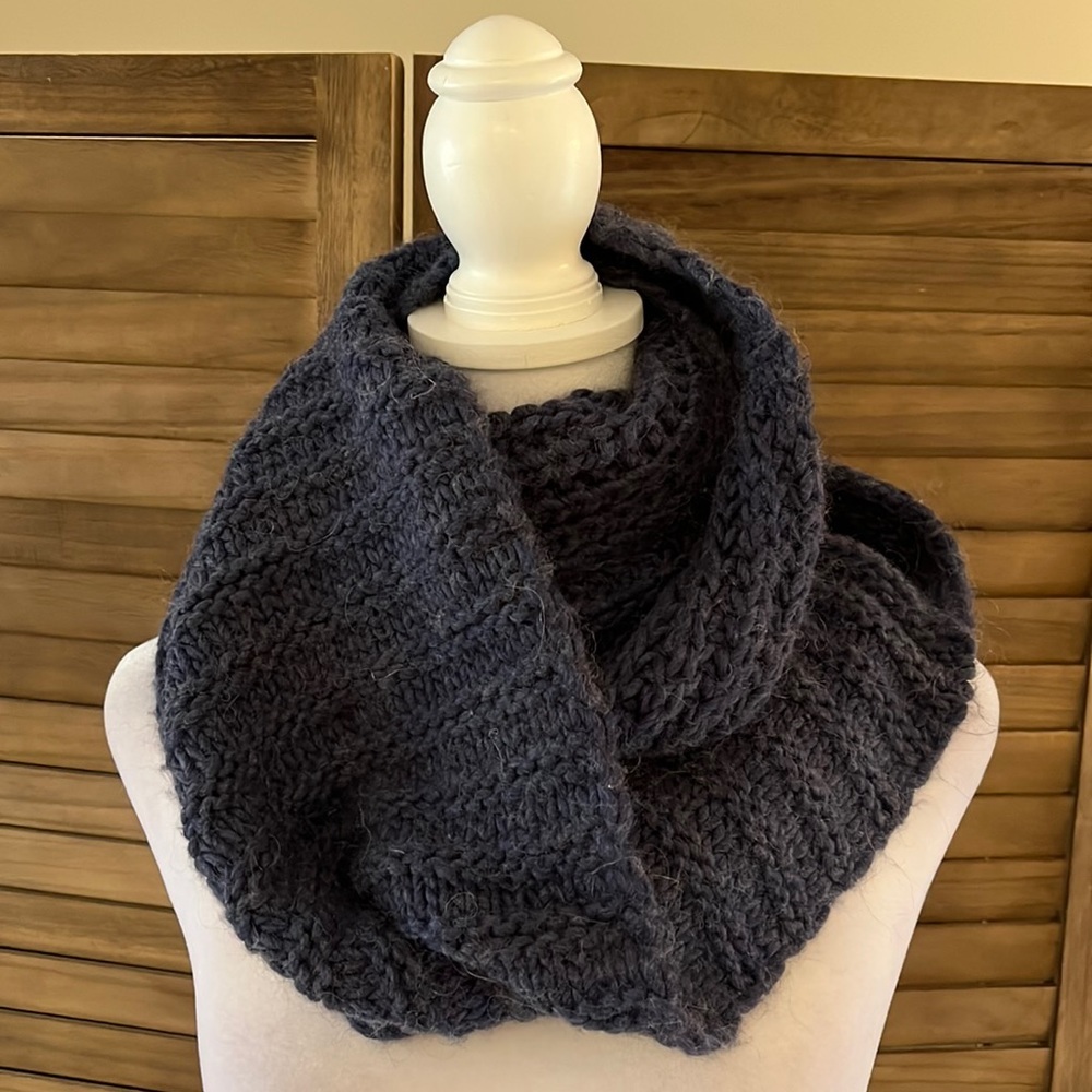 Blue sweater scarf